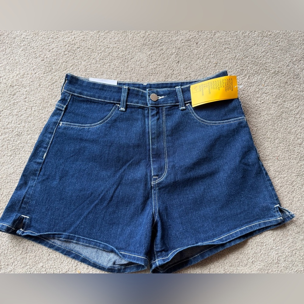 H&M Blue Denim Women's Shorts high waist NWT